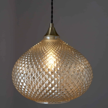 Lampa wisząca szklana strukturalna 28,5cm 95480 z serii Livia - Endon Lighting