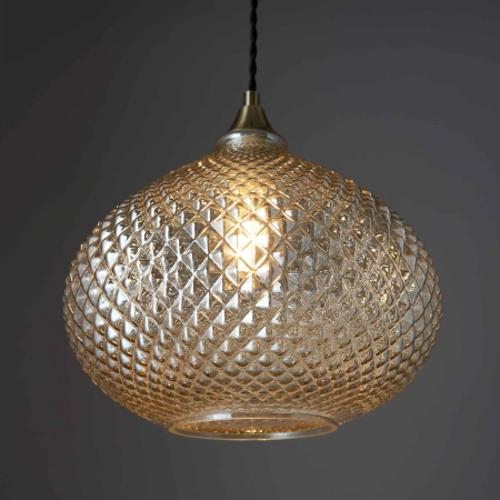 Lampa wisząca szklana strukturalna 28,5cm 95480 z serii Livia - Endon Lighting