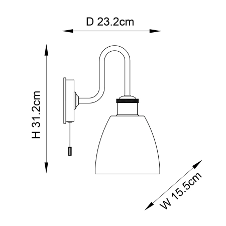 Kinkiet łazienkowy chromowany z białym kloszem 95506 z serii Piper - Endon Lighting