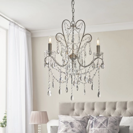 Lampa wisząca kryształowa srebrna 3-punktowa 95524 z serii Berkley - Endon Lighting