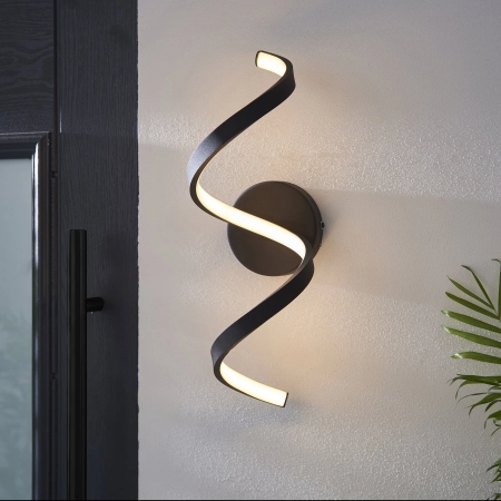 Kinkiet LED czarny spiralny 45cm 95601 z serii ASTRAL - Endon Lighting
