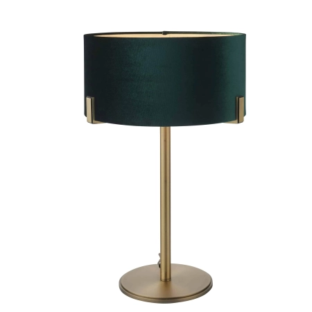 Lampa stołowa zielona welurowa mosiężna 95837 z serii HAYFIELD - Endon Lighting
