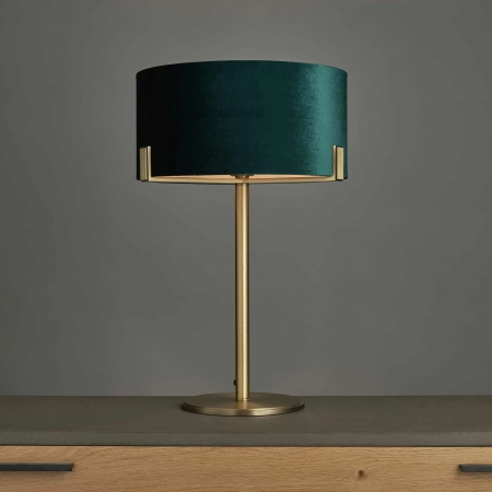 Lampa stołowa zielona welurowa mosiężna 95837 z serii HAYFIELD - Endon Lighting