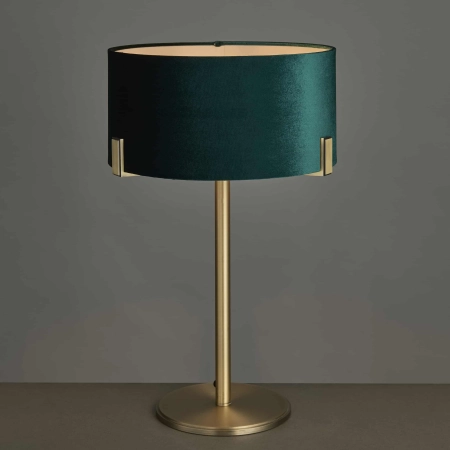 Lampa stołowa zielona welurowa mosiężna 95837 z serii HAYFIELD - Endon Lighting