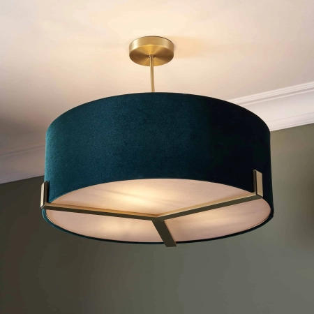 Lampa wisząca zielona welurowa 3-punktowa 95839 z serii Hayfield - Endon Lighting