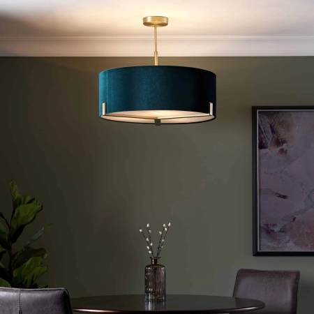 Lampa wisząca zielona welurowa 3-punktowa 95839 z serii Hayfield - Endon Lighting