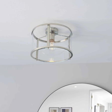 Plafon szklany srebrny okrągły 31cm 96150 z serii Hopton - Endon Lighting