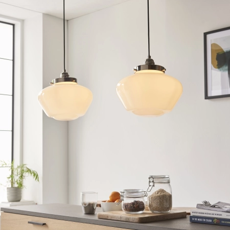 Lampa wisząca szklana opalowa niklowana 54cm 96174 z serii Camberley - Endon Lighting