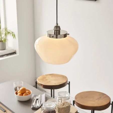 Lampa wisząca szklana opalowa niklowana 54cm 96174 z serii Camberley - Endon Lighting