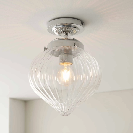 Lampa sufitowa łazienkowa chromowana szklana 1-punktowa 96489 z serii Cheston - Endon Lighting