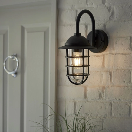Kinkiet zewnętrzny czarny metalowy ze szkłem 96907 z serii PORT - Endon Lighting