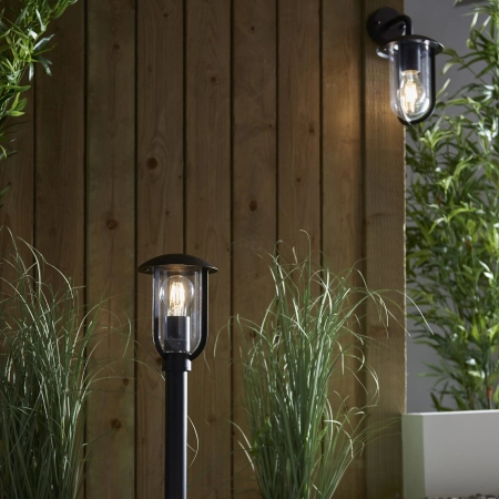 Kinkiet zewnętrzny czarny metalowy ze szkłem 96922 z serii QUINN - Endon Lighting