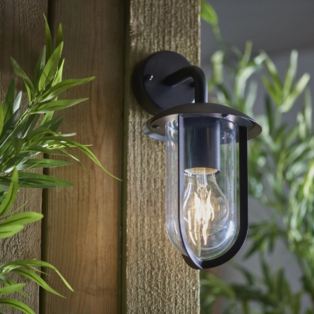 Kinkiet zewnętrzny czarny metalowy ze szkłem 96922 z serii QUINN - Endon Lighting