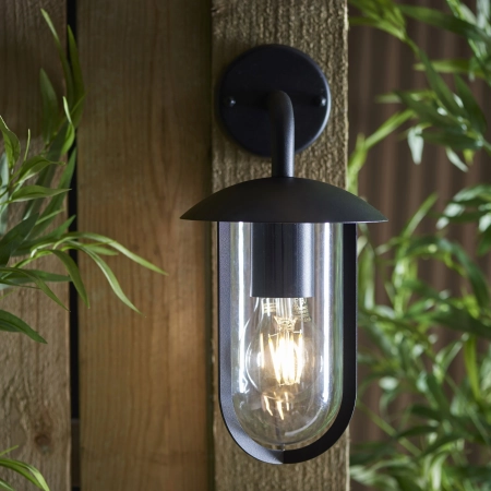 Kinkiet zewnętrzny czarny metalowy ze szkłem 96922 z serii QUINN - Endon Lighting