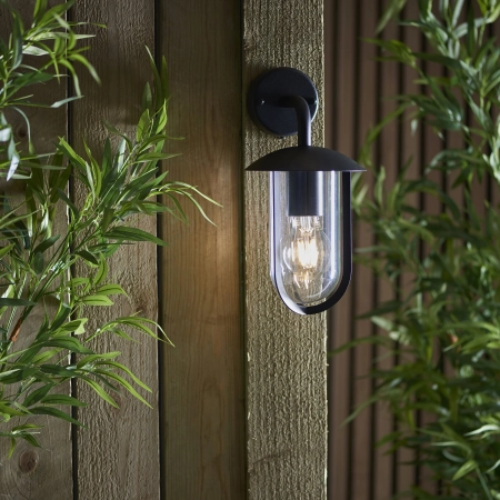 Kinkiet zewnętrzny czarny metalowy ze szkłem 96922 z serii QUINN - Endon Lighting