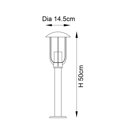 Słupek ogrodowy czarny metalowy 50cm 96923 z serii QUINN - Endon Lighting