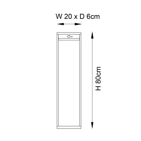 Słupek ogrodowy LED czarny z czujnikiem ruchu 80cm 96936 z serii DANNAH - Endon Lighting
