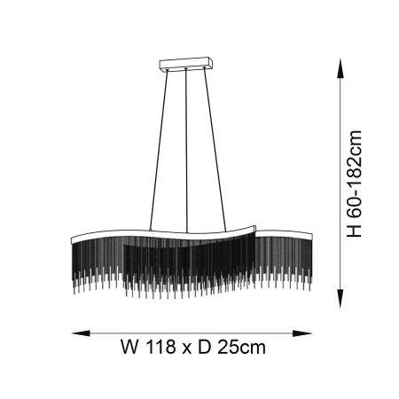 Lampa wisząca chromowana LED 118cm 97219 z serii Orphelia - Endon Lighting