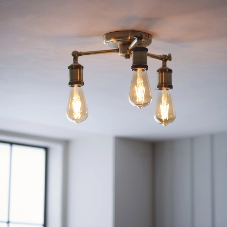 Lampa sufitowa metalowa mosiężna 3-punktowa 97243 z serii Hal - Endon Lighting
