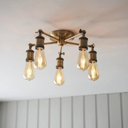 Lampa sufitowa metalowa mosiężna 5-punktowa 97244 z serii Hal - Endon Lighting
