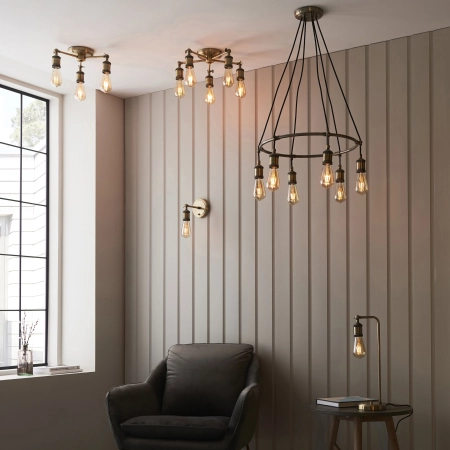 Lampa sufitowa metalowa mosiężna 5-punktowa 97244 z serii Hal - Endon Lighting