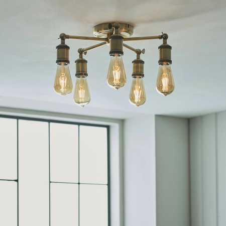 Lampa sufitowa metalowa mosiężna 5-punktowa 97244 z serii Hal - Endon Lighting