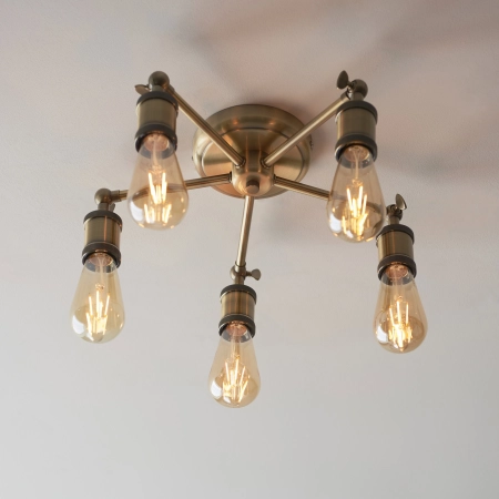 Lampa sufitowa metalowa mosiężna 5-punktowa 97244 z serii Hal - Endon Lighting