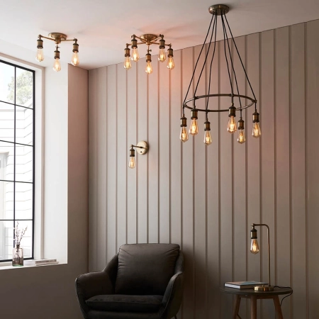 Lampa stołowa metalowa mosiężna w stylu vintage 97246 z serii Hal - Endon Lighting