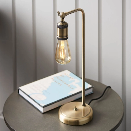 Lampa stołowa metalowa mosiężna w stylu vintage 97246 z serii Hal - Endon Lighting