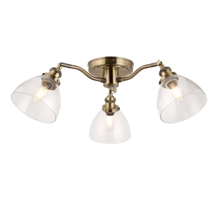 Lampa sufitowa mosiężna 3-punktowa ze szklanymi kloszami 97247 z serii Hansen - Endon Lighting
