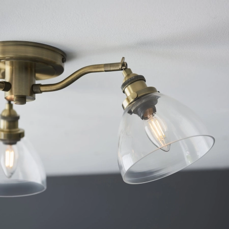 Lampa sufitowa mosiężna 3-punktowa ze szklanymi kloszami 97247 z serii Hansen - Endon Lighting