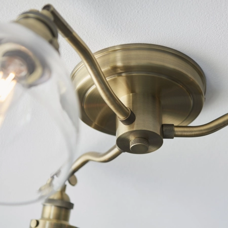 Lampa sufitowa mosiężna 3-punktowa ze szklanymi kloszami 97247 z serii Hansen - Endon Lighting