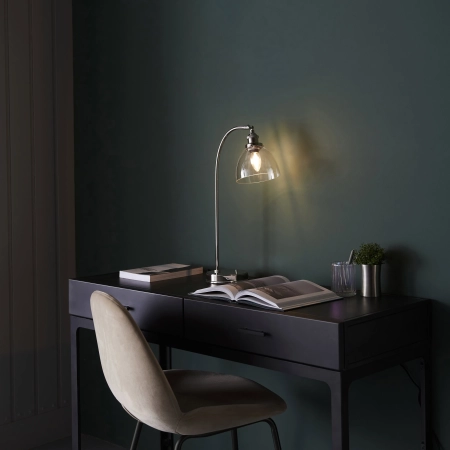 Lampa stołowa niklowana szklana 53cm 97590 z serii Hansen - Endon Lighting