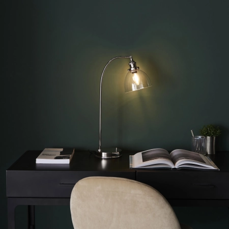 Lampa stołowa niklowana szklana 53cm 97590 z serii Hansen - Endon Lighting