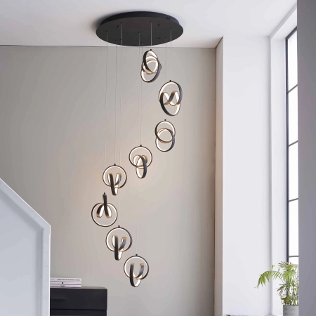 Lampa wisząca LED czarna 8-punktowa 57,5cm 97625 z serii Cosma - Endon Lighting