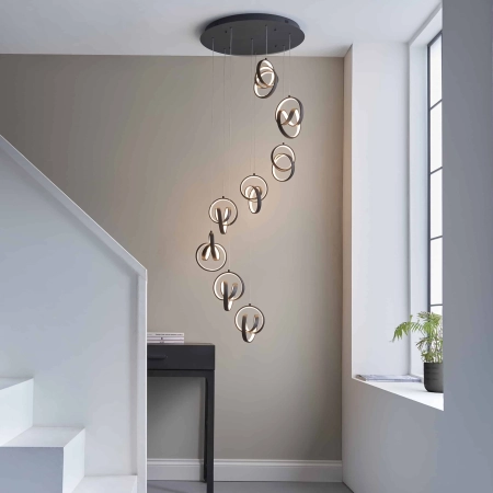 Lampa wisząca LED czarna 8-punktowa 57,5cm 97625 z serii Cosma - Endon Lighting