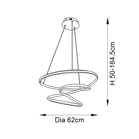 Lampa wisząca LED czarna spiralna 62cm 97632 z serii DUNE - Endon Lighting