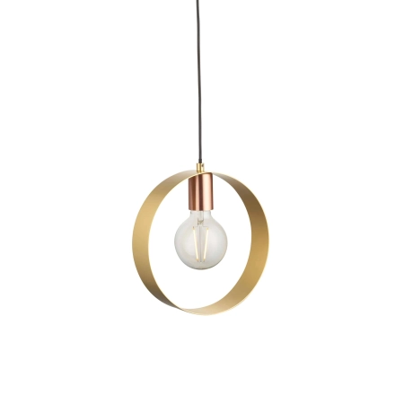 Lampa wisząca metalowa mosiężna okrągła 25cm 97664 z serii Hoop - Endon Lighting