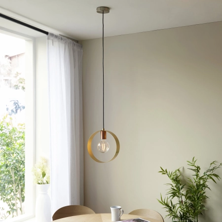 Lampa wisząca metalowa mosiężna okrągła 25cm 97664 z serii Hoop - Endon Lighting