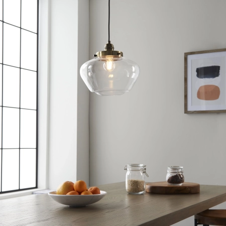 Lampa wisząca szklana z mosiądzem 97691 z serii Camberley - Endon Lighting