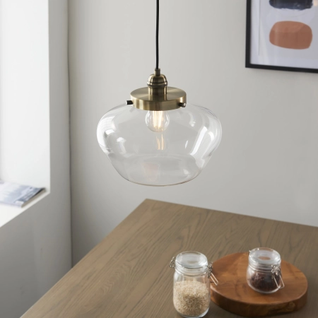 Lampa wisząca szklana z mosiądzem 97691 z serii Camberley - Endon Lighting