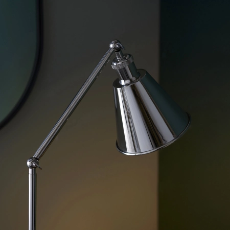 Lampa podłogowa metalowa niklowana regulowana 97835 z serii Hal - Endon Lighting