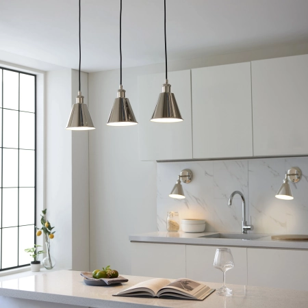 Lampa wisząca metalowa niklowana 3-punktowa 97839 z serii Hal - Endon Lighting