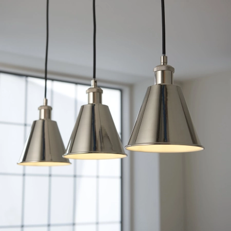 Lampa wisząca metalowa niklowana 3-punktowa 97839 z serii Hal - Endon Lighting
