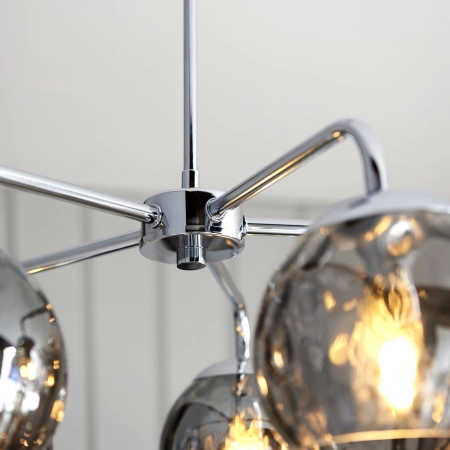 Lampa wisząca chromowana 5-punktowa z szklanymi kloszami 97972 z serii DIMPLE - Endon Lighting