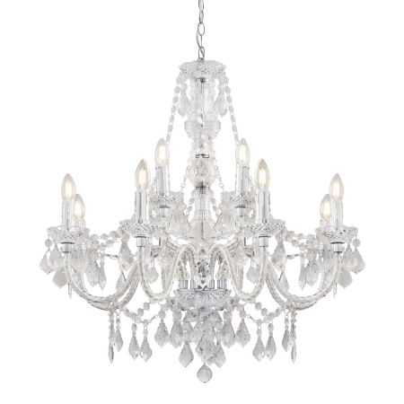 Żyrandol kryształowy chromowany 12-punktowy 308-8-4CL z serii CLARENCE - Endon Lighting