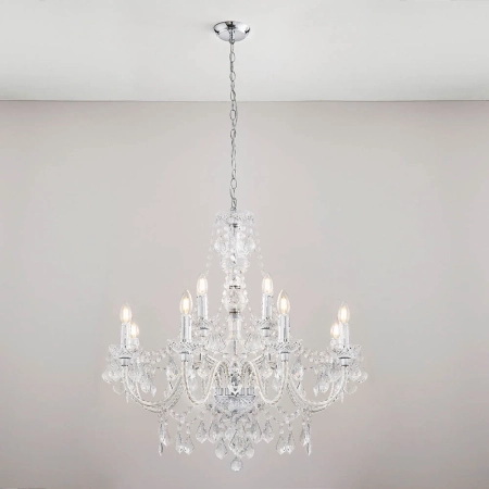 Żyrandol kryształowy chromowany 12-punktowy 308-8-4CL z serii CLARENCE - Endon Lighting