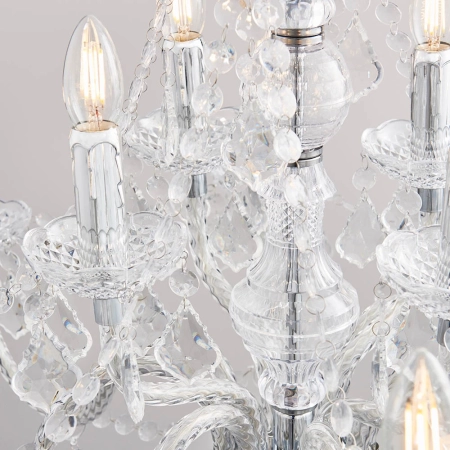 Żyrandol kryształowy chromowany 12-punktowy 308-8-4CL z serii CLARENCE - Endon Lighting