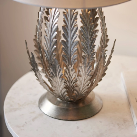 Lampa stołowa metalowa srebrna z białym abażurem 98046 z serii Delphine - Endon Lighting