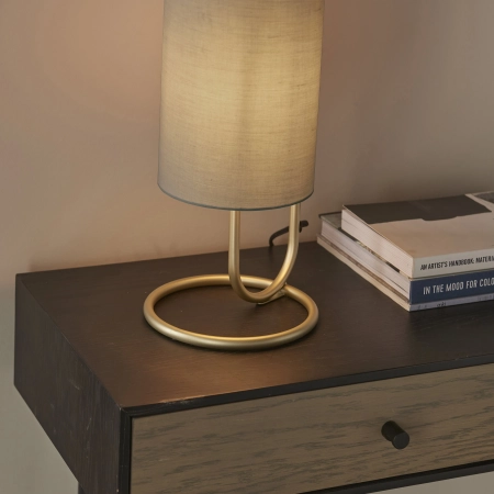 Lampa stołowa mosiężna z szarym abażurem 98089 z serii Klip - Endon Lighting